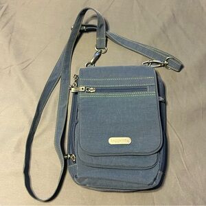 Baggallini Slate Blue Crossbody Travel Organizer Bag Multi-Pocket Lightweight